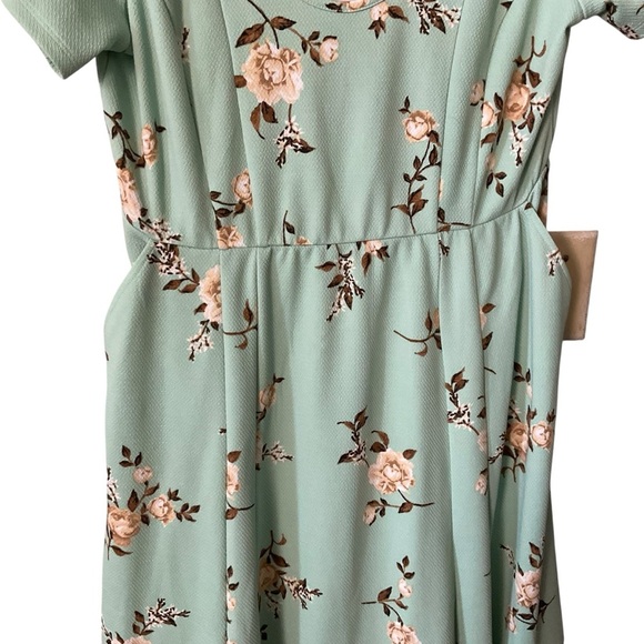 Torrid Mint Green Floral Fit & Flare Skater Dress Size 1 - Picture 6 of 10